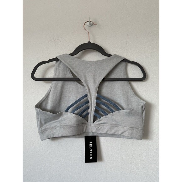 PELOTON Womens Gray Heathered Strappy Sports Bra Size 1X  NWT MSRP $46 - Picture 4 of 11